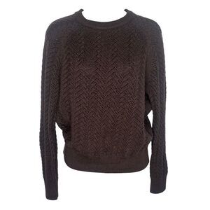 Aritzia Wilfred Arbor Merino Wool Sweater Womens Small Rich Mocha Brown